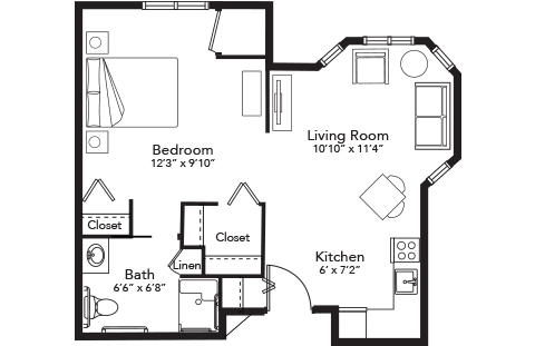 Floor Plan Assisted Living Grand Studio C